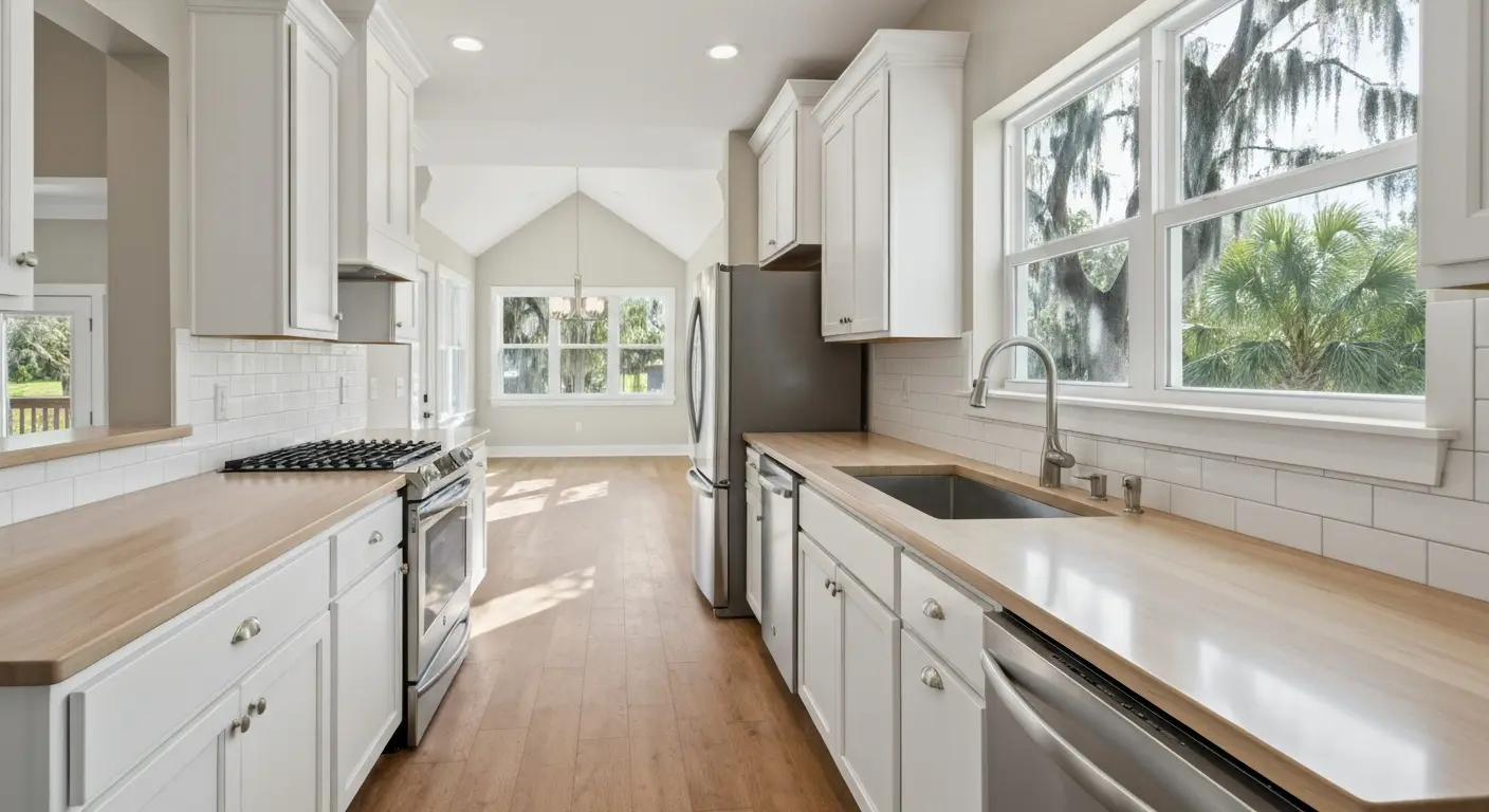 Open concept kitchen layout