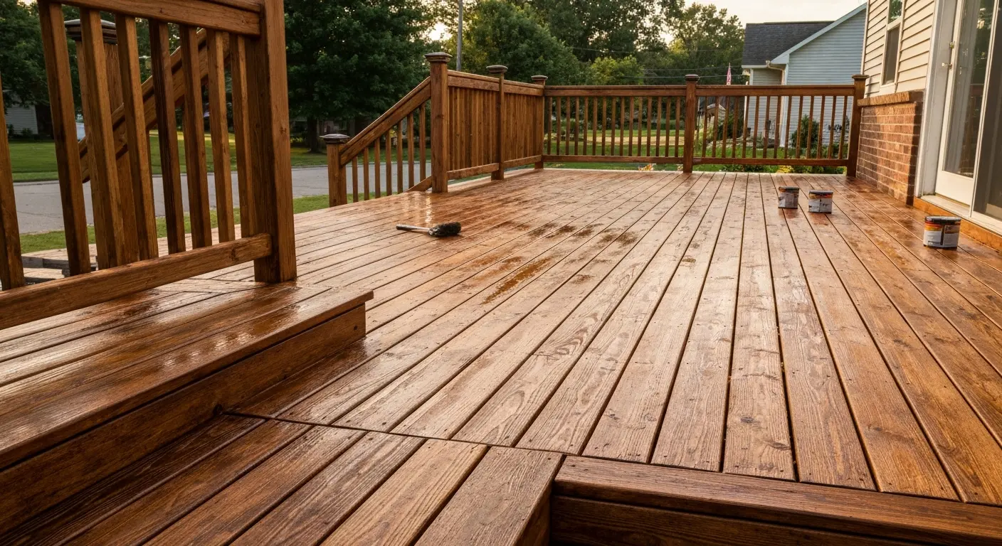 Stained and sealed deck in Ferris