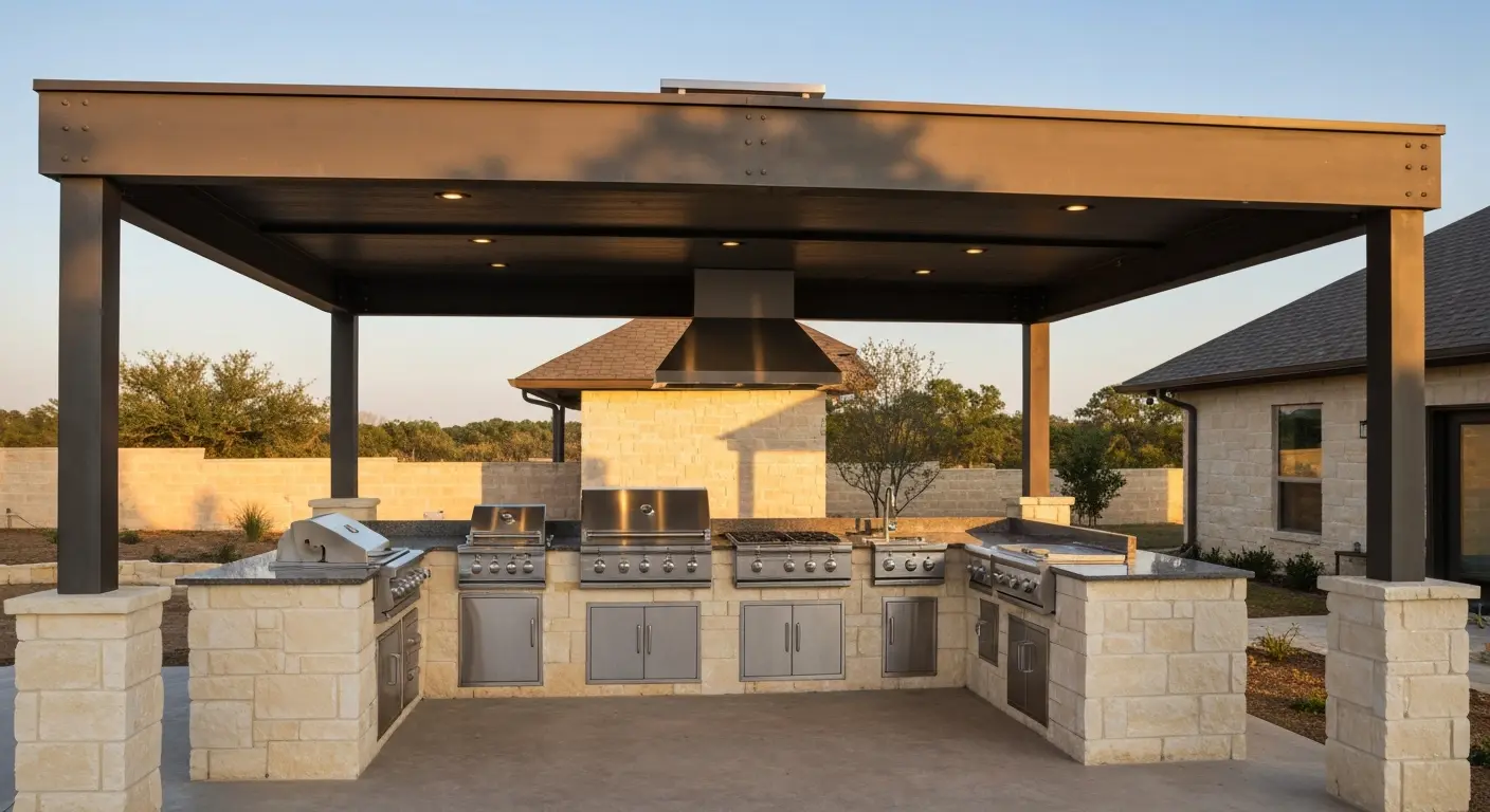 Covered outdoor kitchen