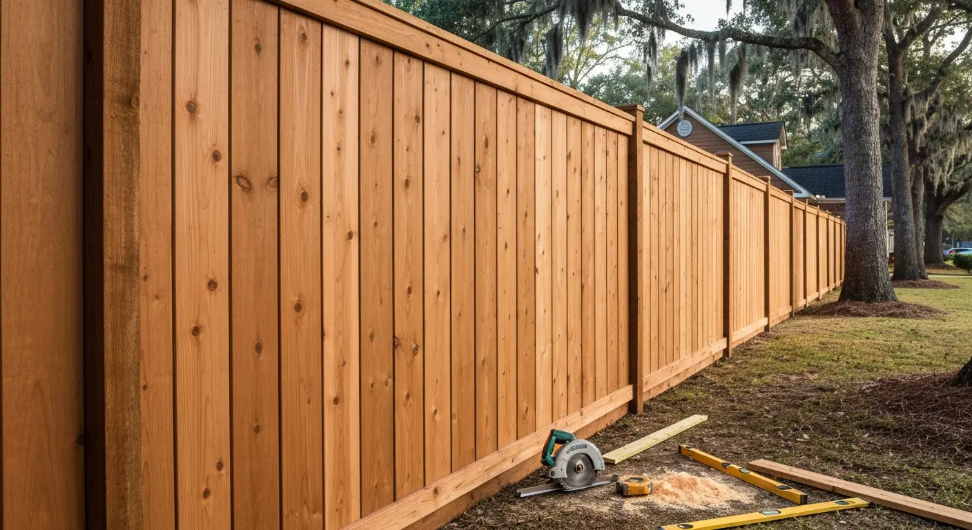 Privacy fence installation