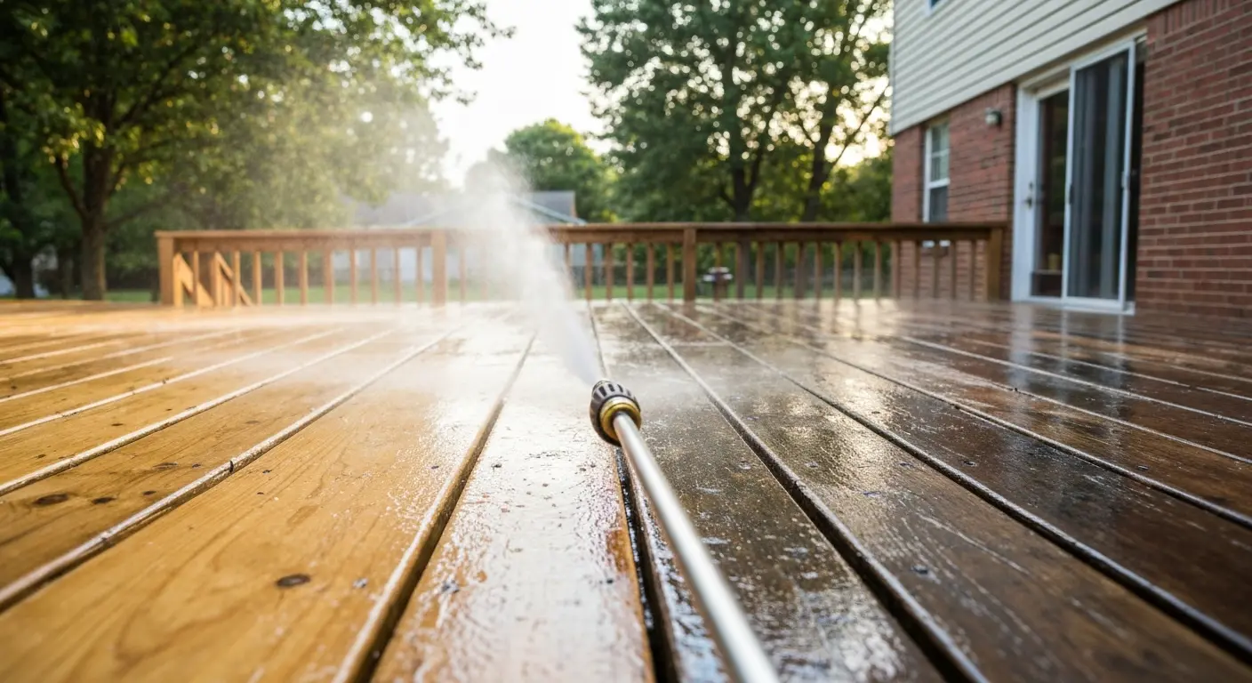 Clean deck ready for refinishing