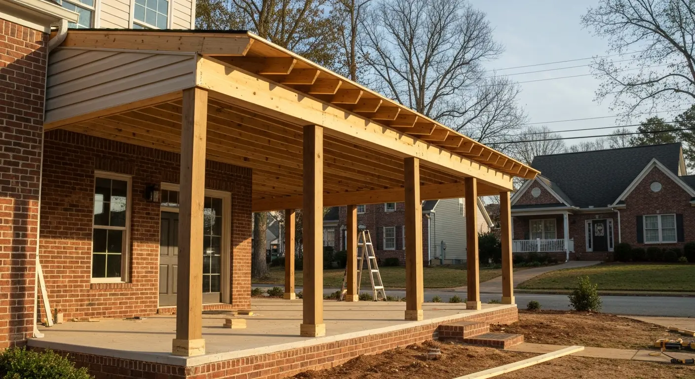 Covered porch construction