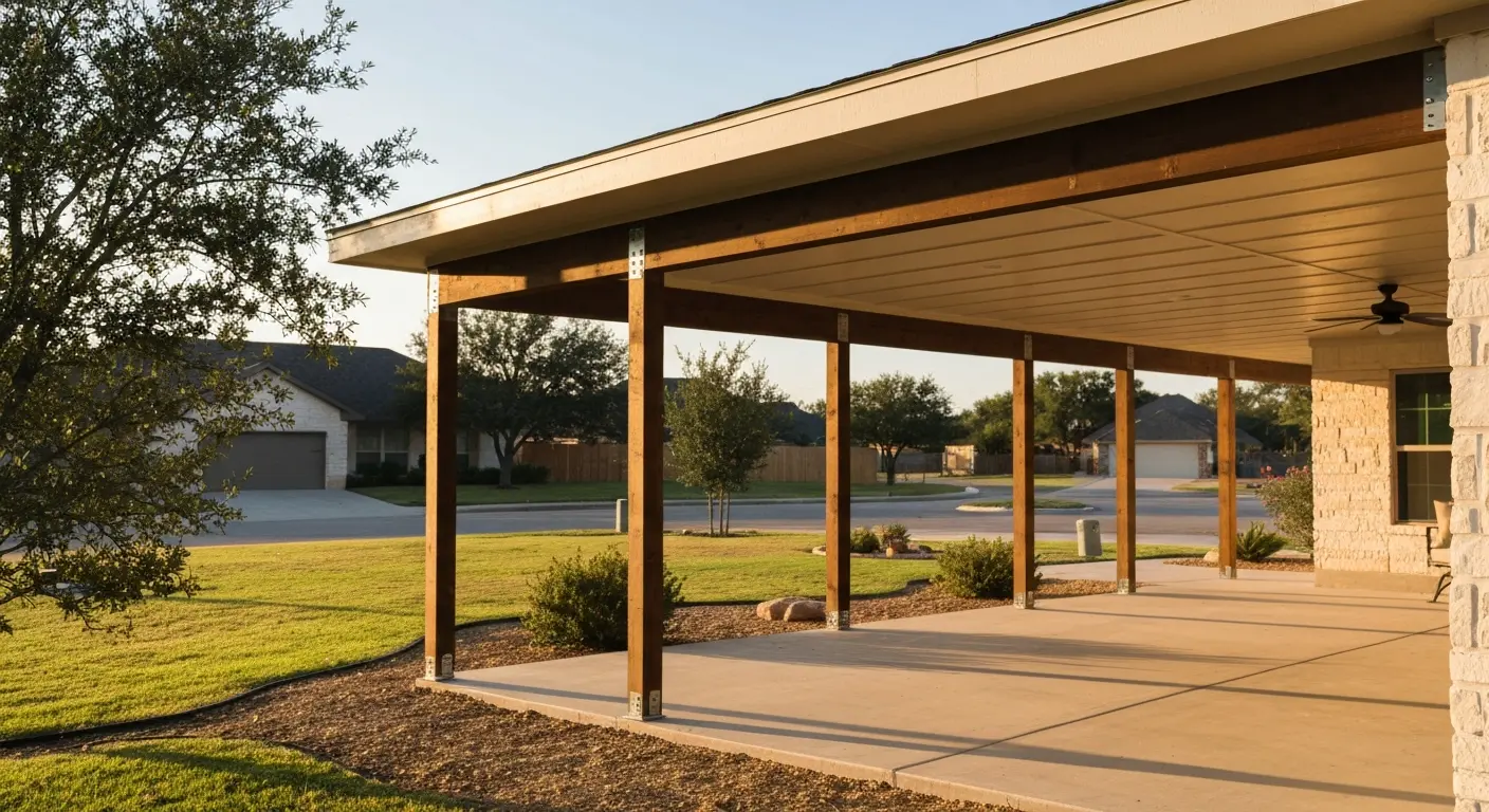 Covered porch installation