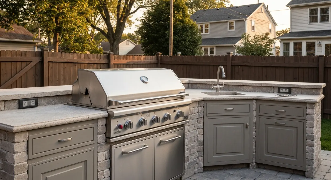 Outdoor grill station