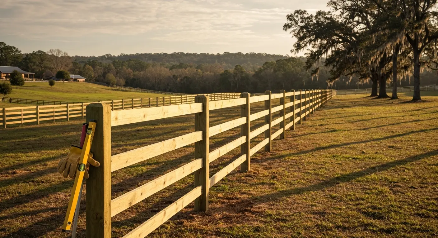 Post-and-rail fence