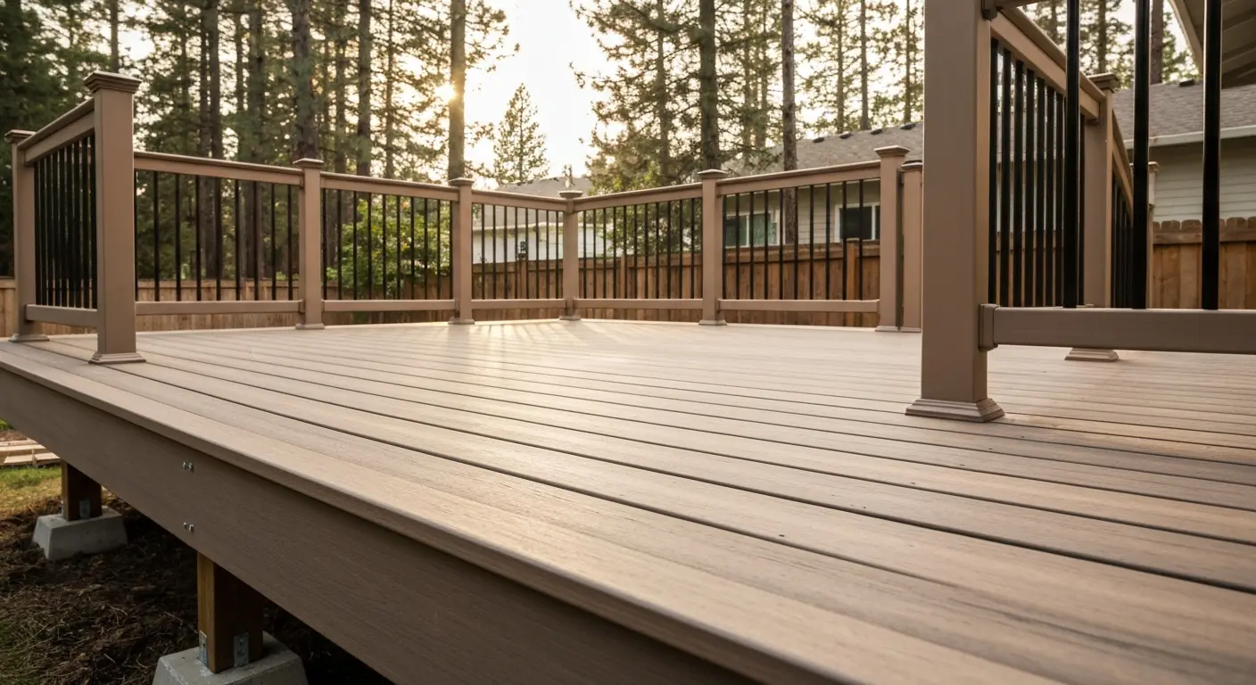 Ground-level deck construction