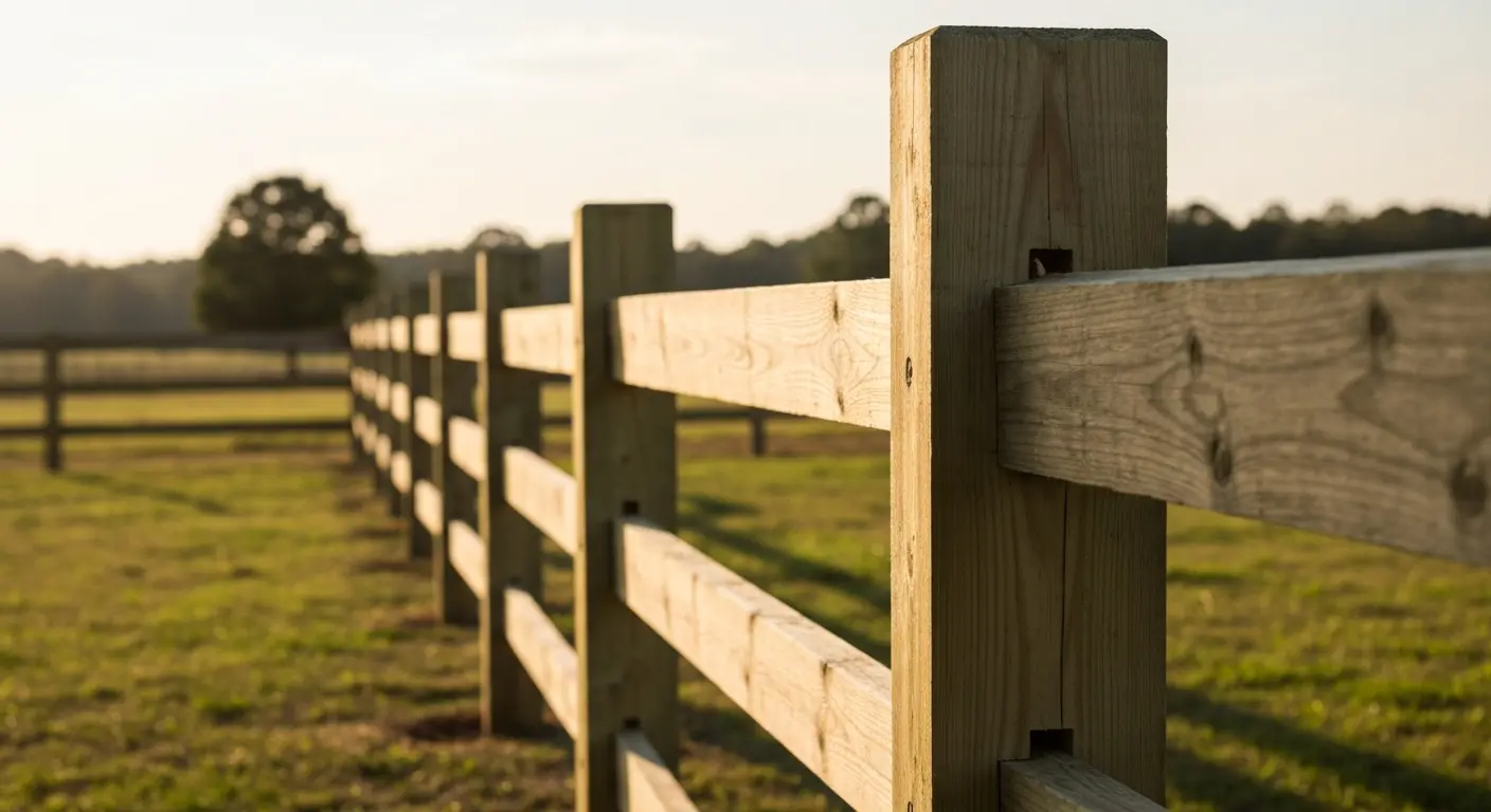Split-rail farm fence
