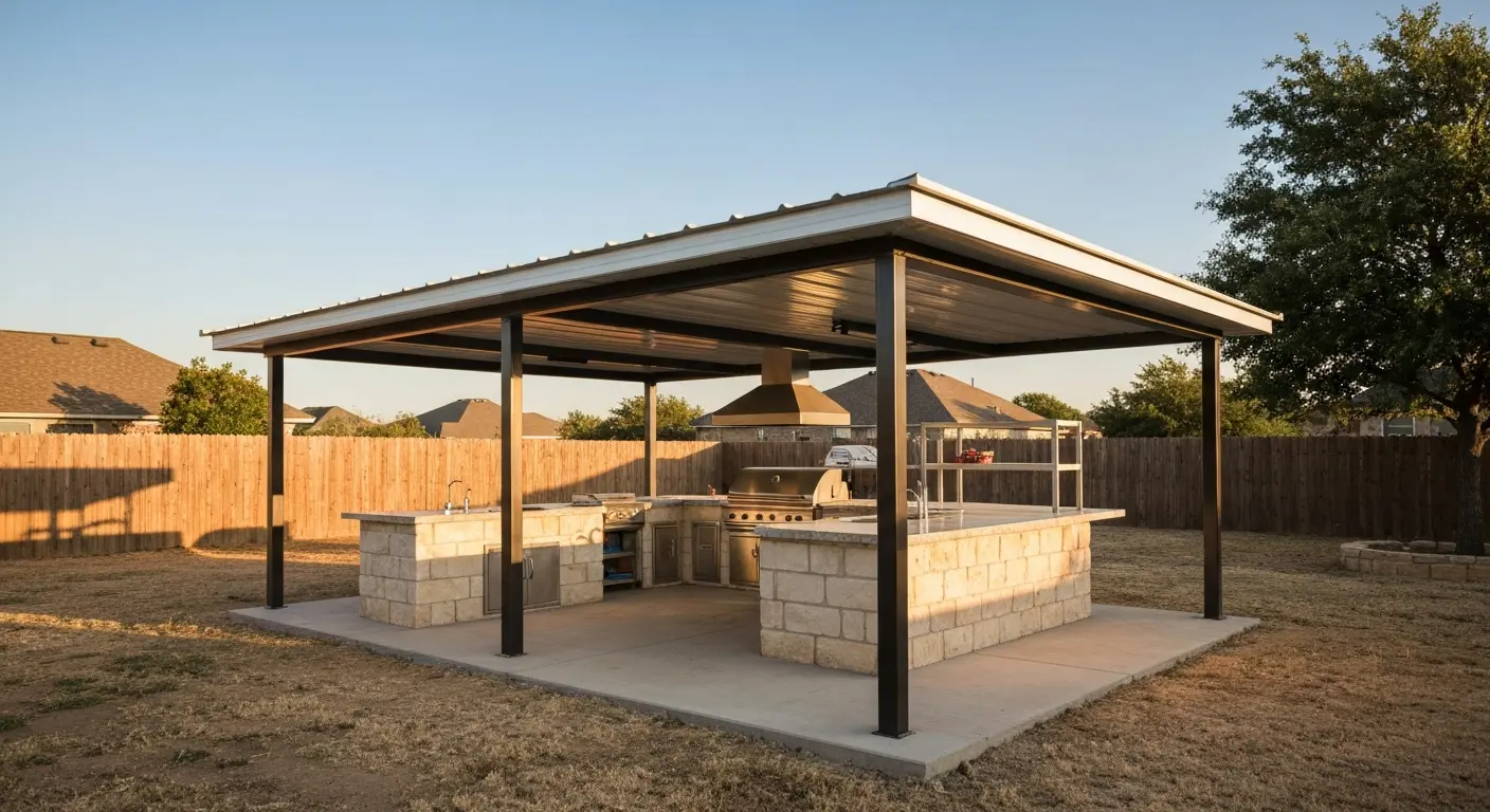 Outdoor kitchen shelter in Ferris