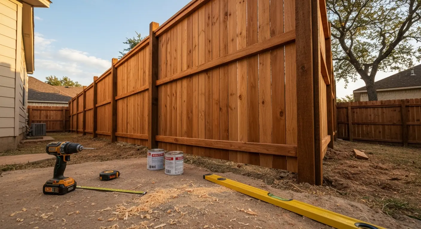 Wood fence repair project