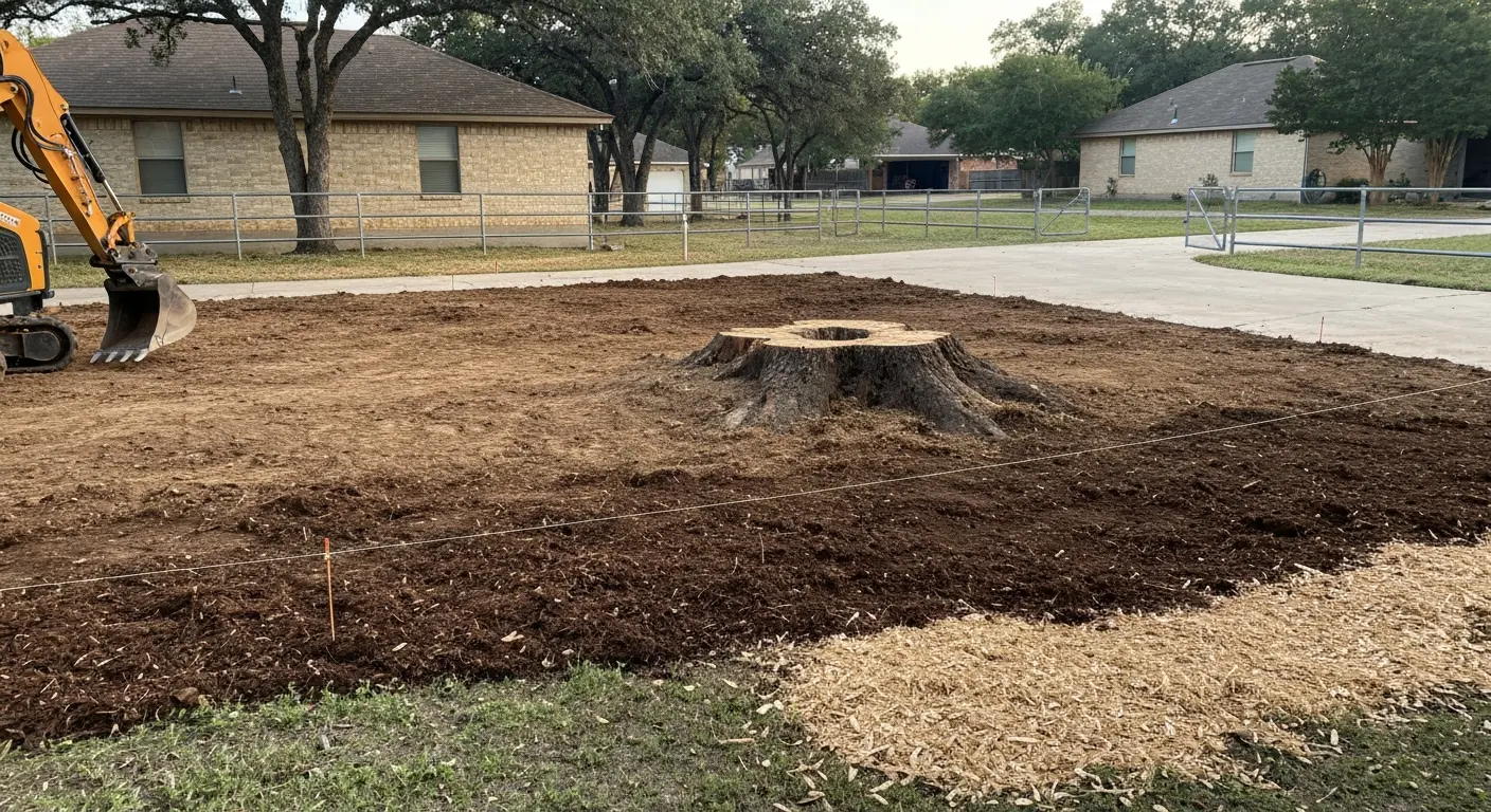 Hazardous stump removal near structures