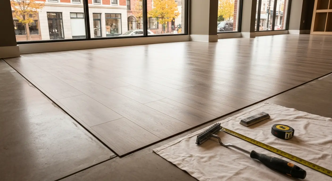 Commercial flooring installation