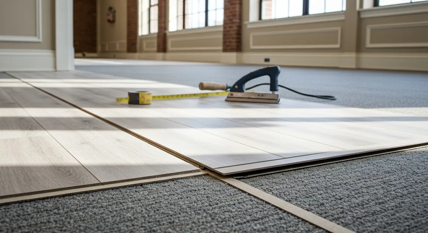 Laminate and carpet flooring installation