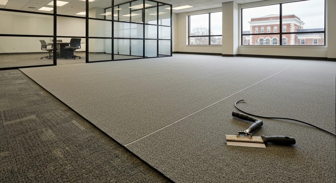 Commercial carpet installation