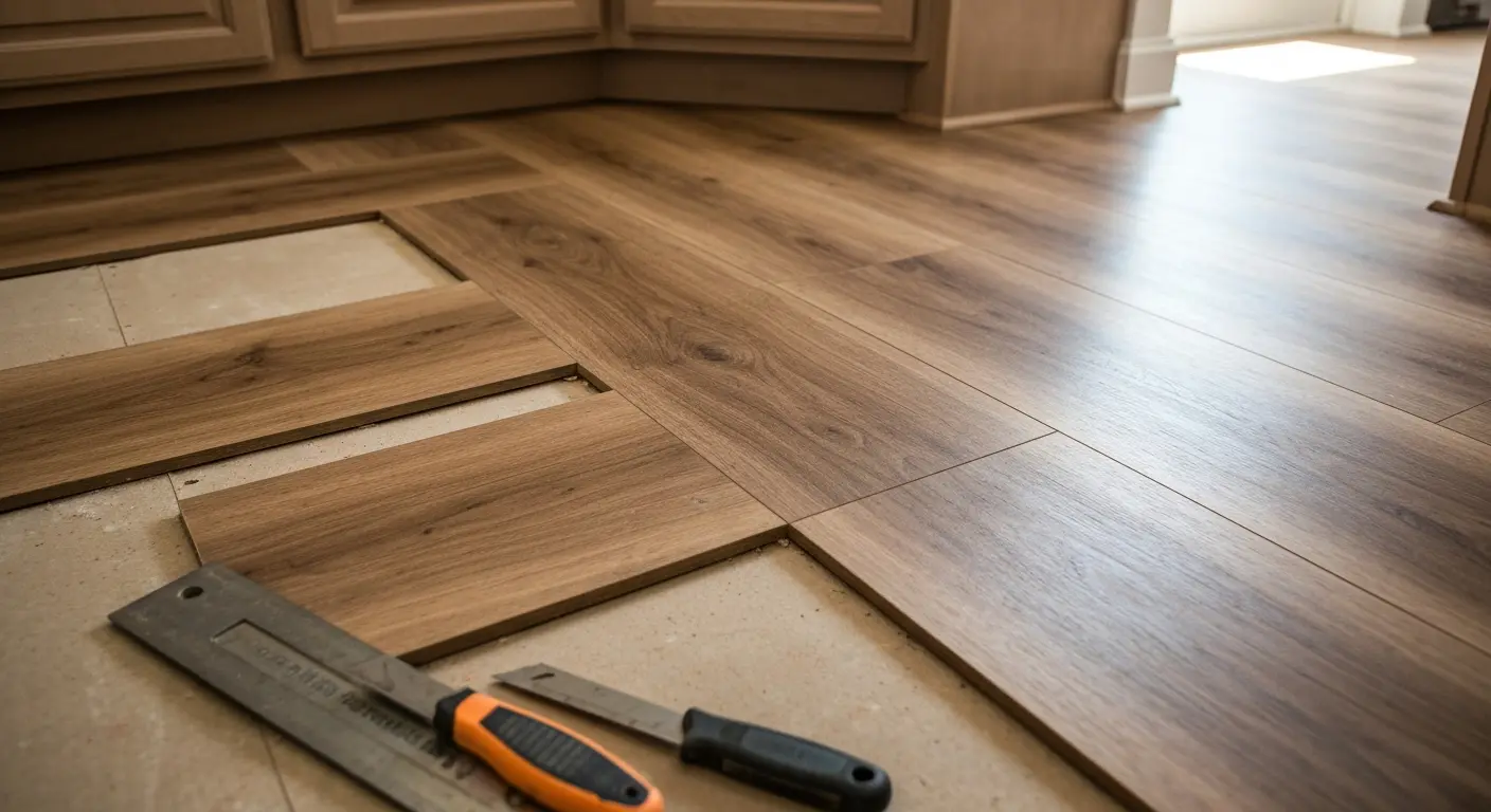 Vinyl plank installation in Morris County home