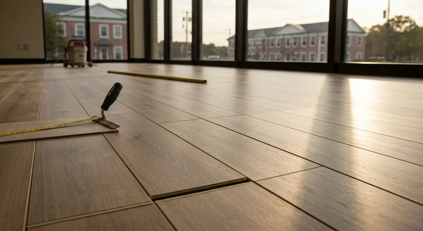 Commercial vinyl plank installation in Morris County