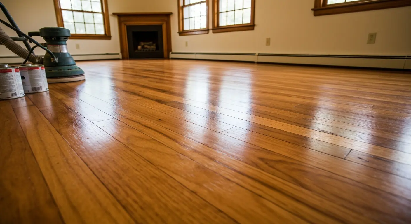 Hardwood floor refinishing project