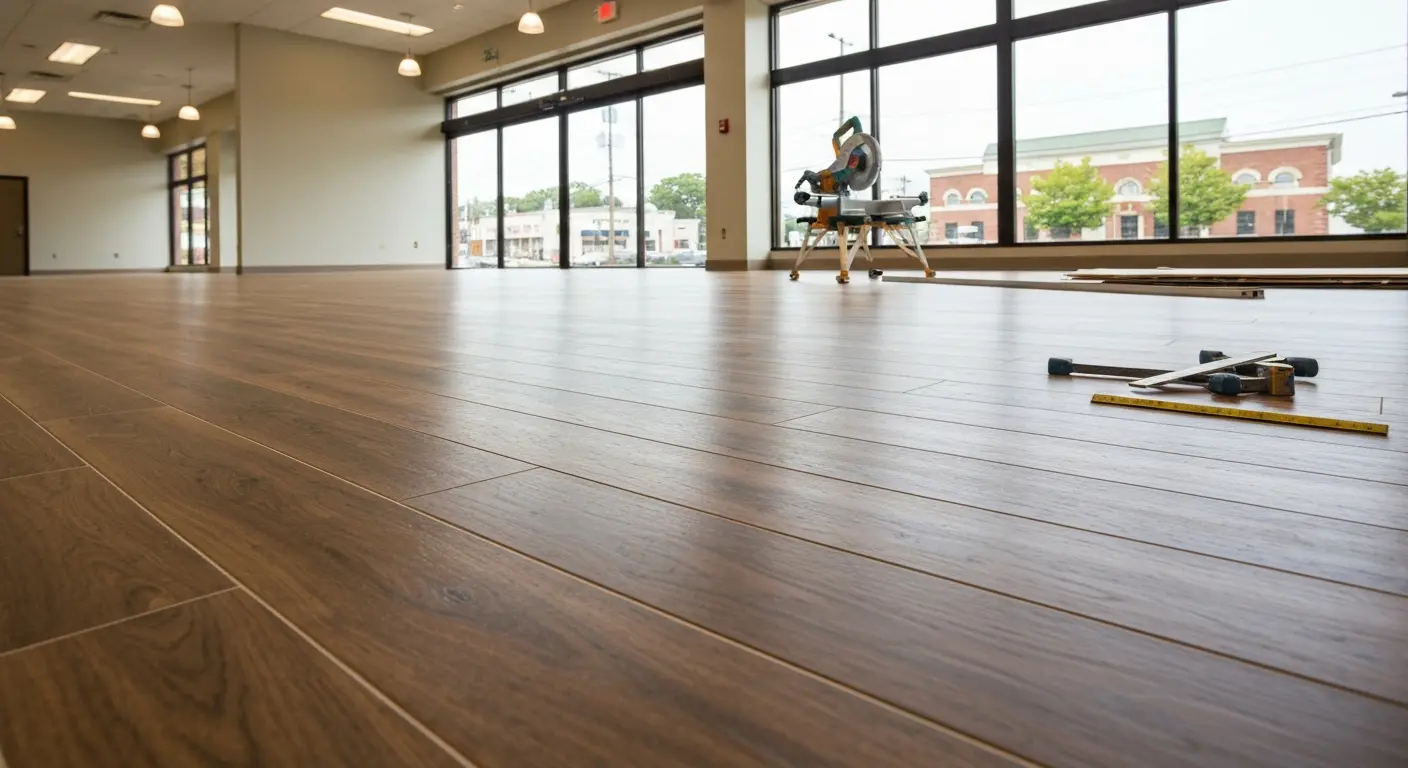 Laminate flooring in commercial space