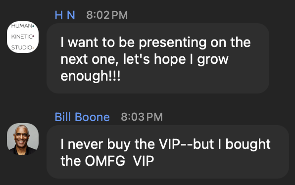 Bill Boone: I never buy the VIP, but I bought the OMFG VIP