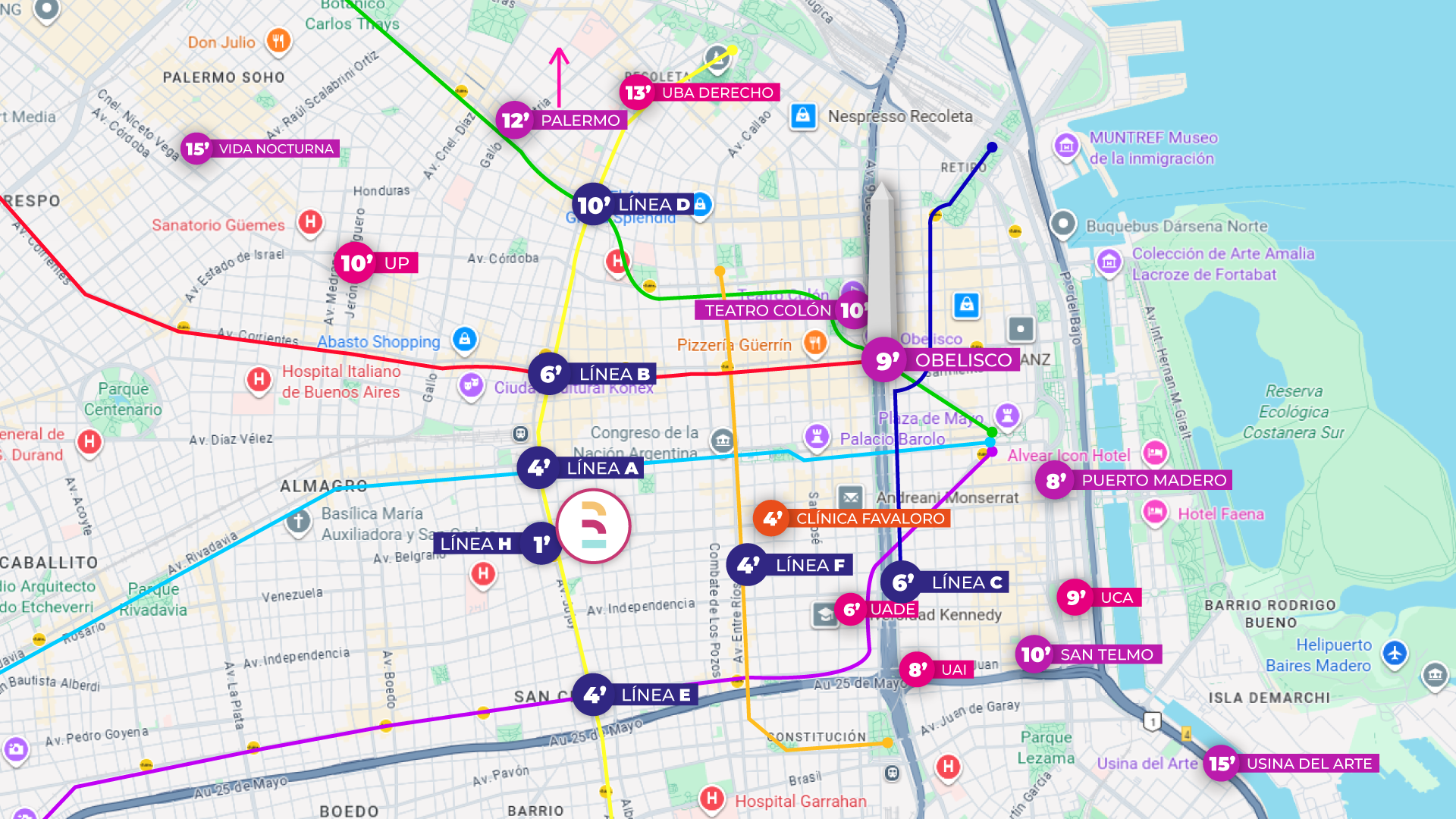 Mapa de la ubicación de La Barceloneta Buenos Aires