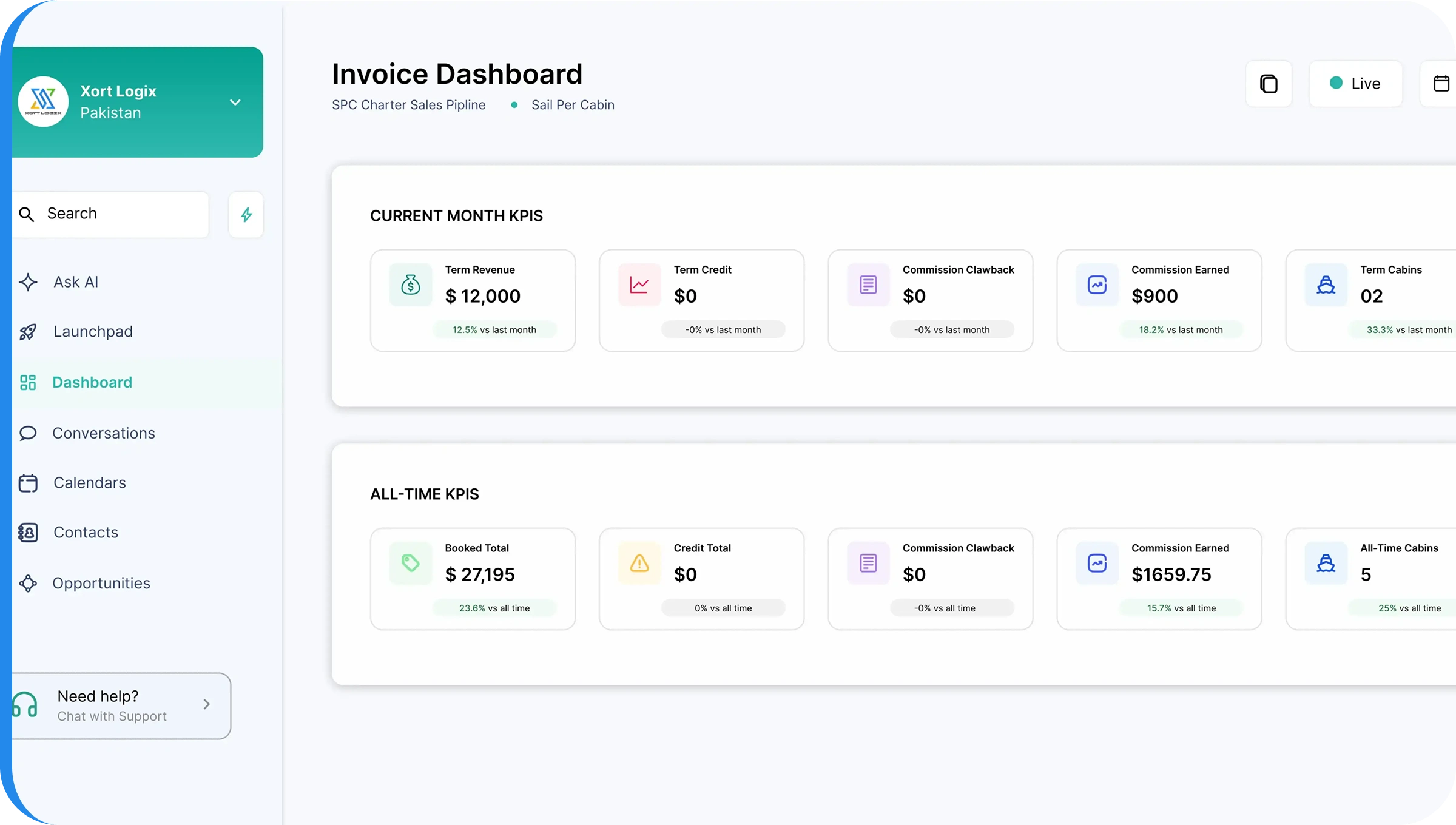Live Revenue & Commission Engine: $27k+ in booked charter value and real-time commission tracking, calculated and populated automatically. Live Revenue & Commission Engine: $27k+ in booked charter value and real-time commission tracking, calculated and populated automatically.