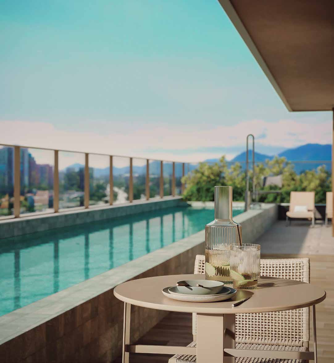 Piscina do Green Rooftop com vista
