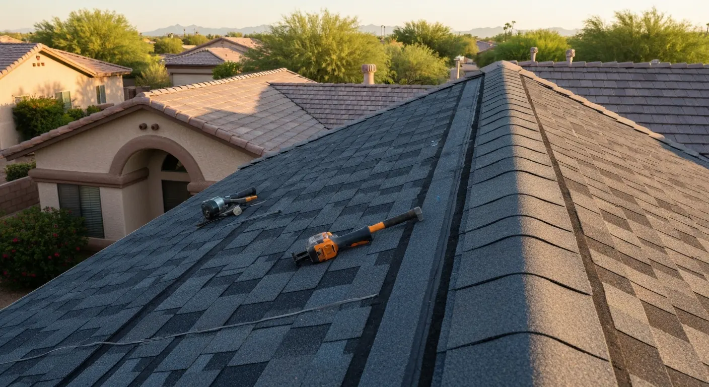 Residential roof repair project