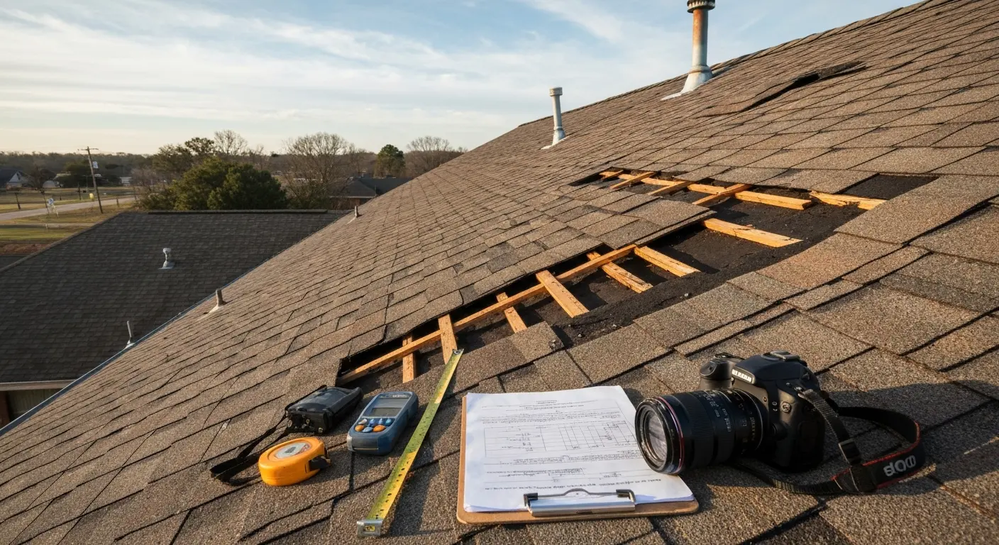 Storm damage roof inspection