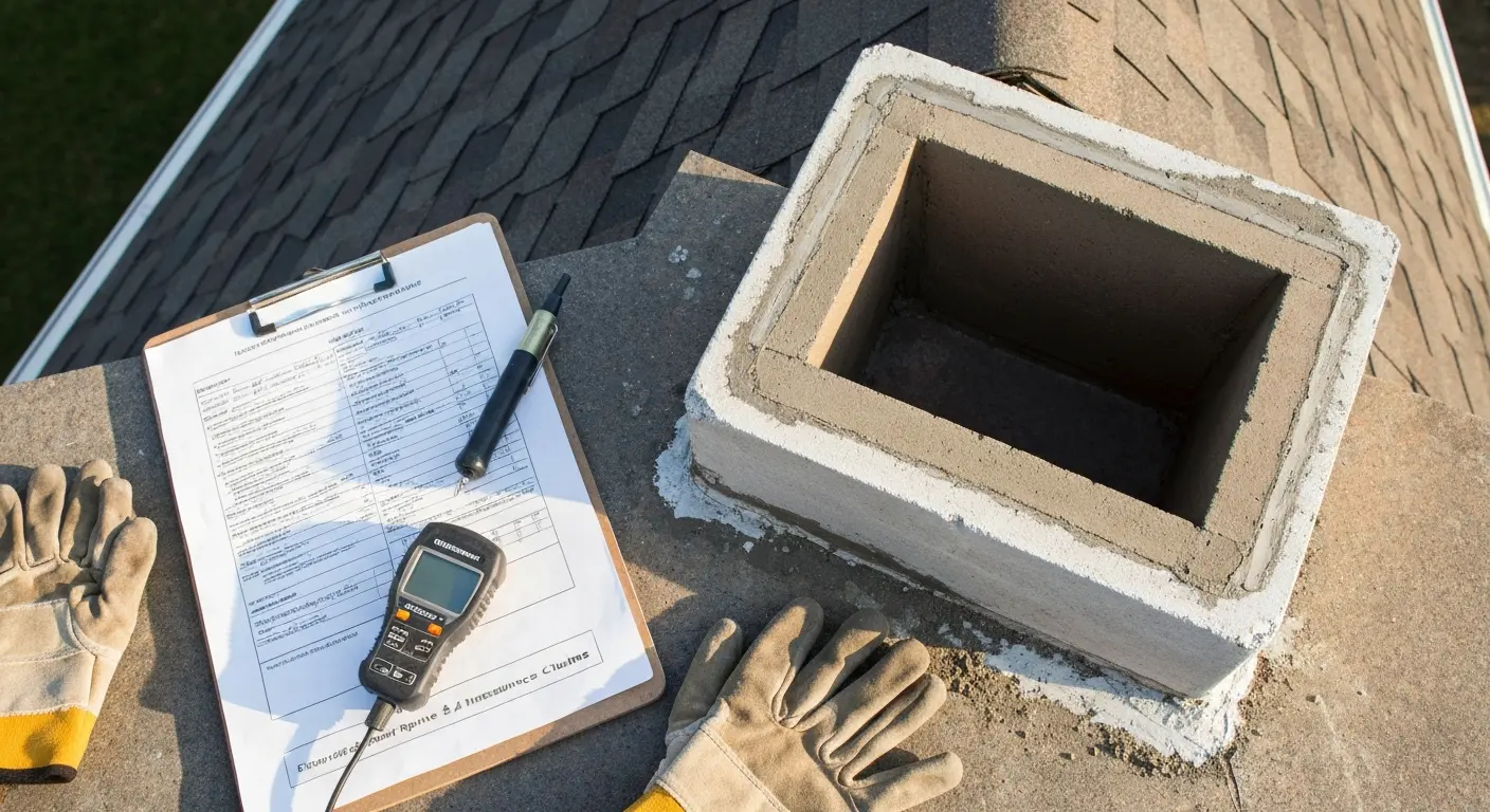 Chimney damage and repair documentation