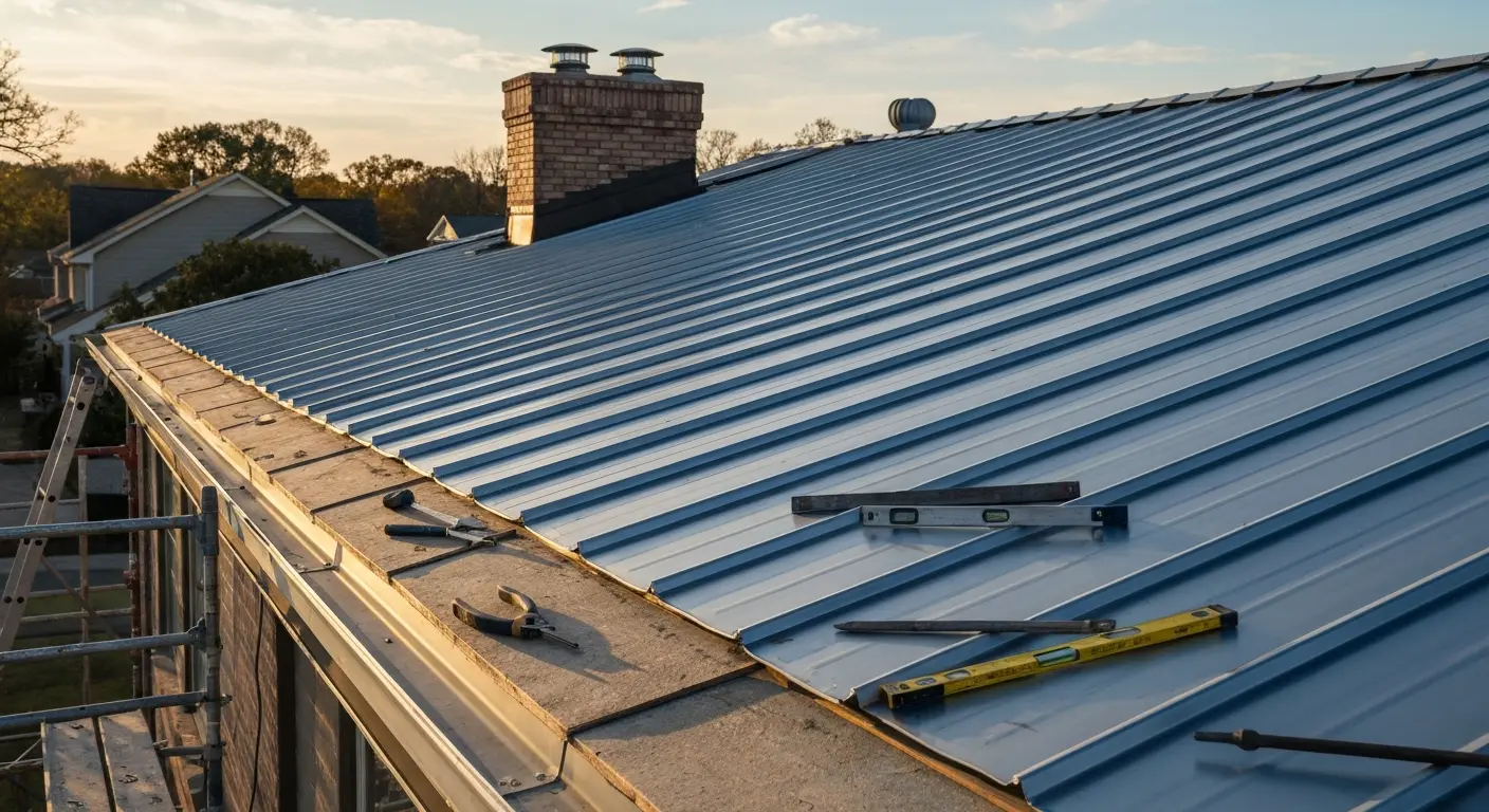 Metal roof installation