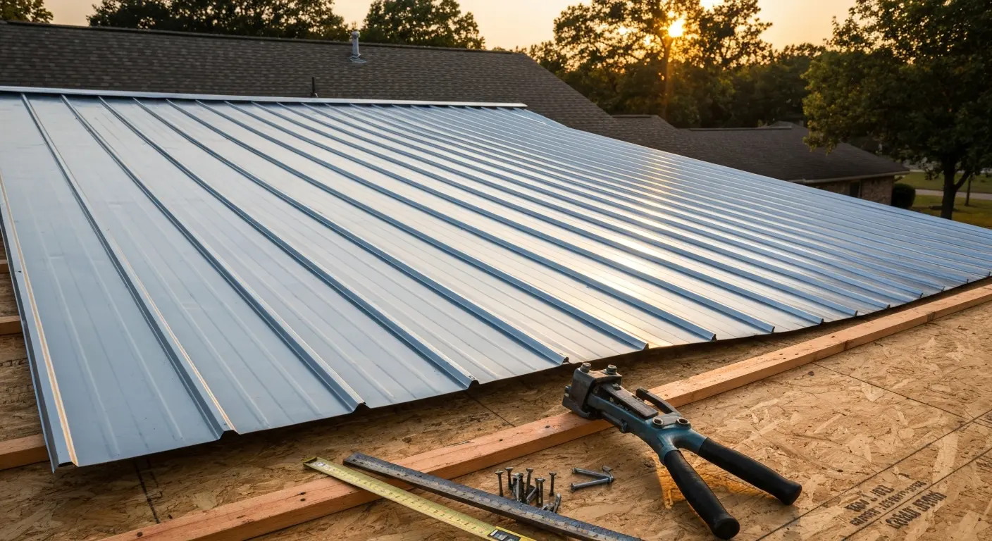 Metal roof installation