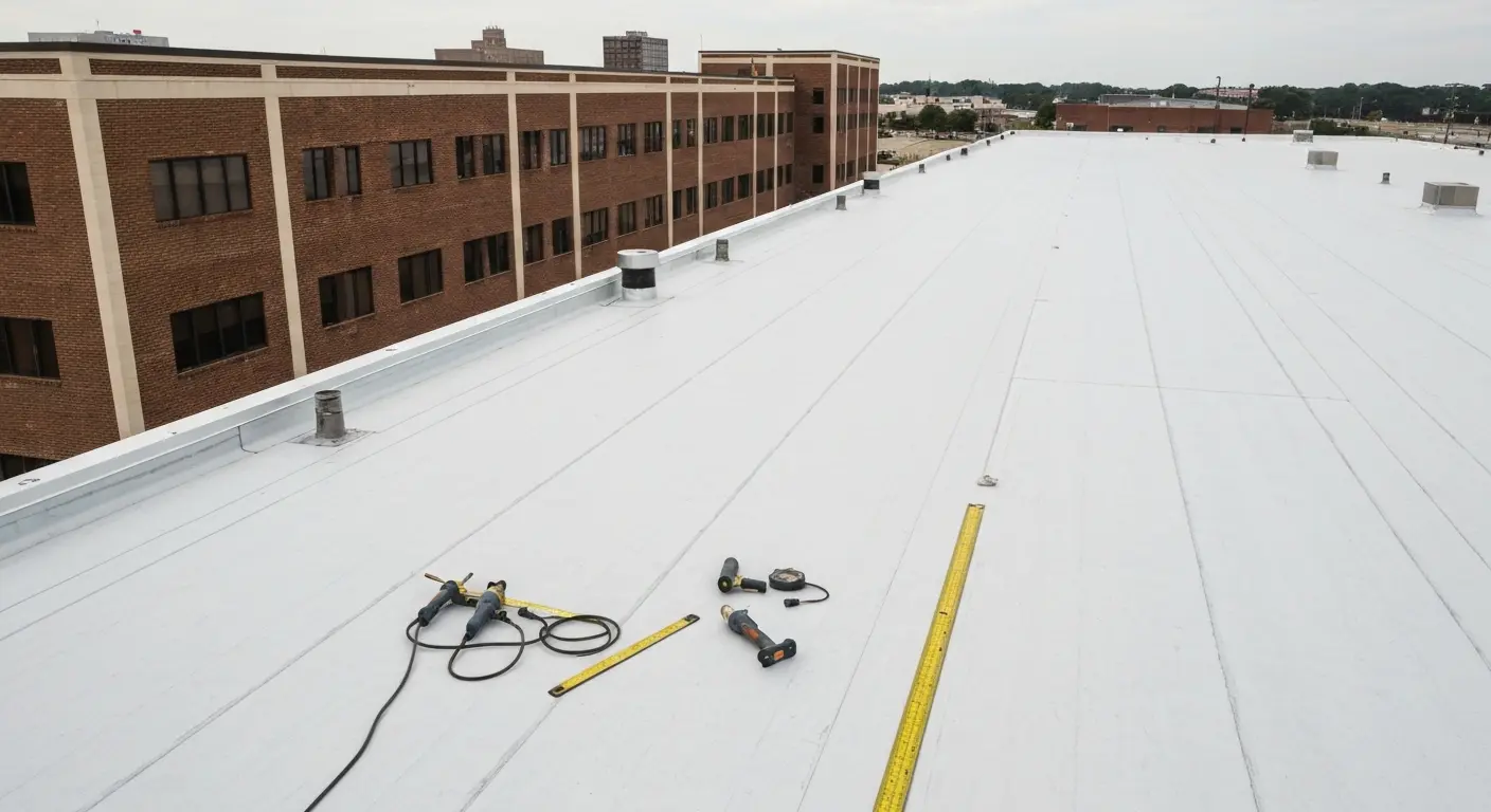 Flat roof TPO membrane repair