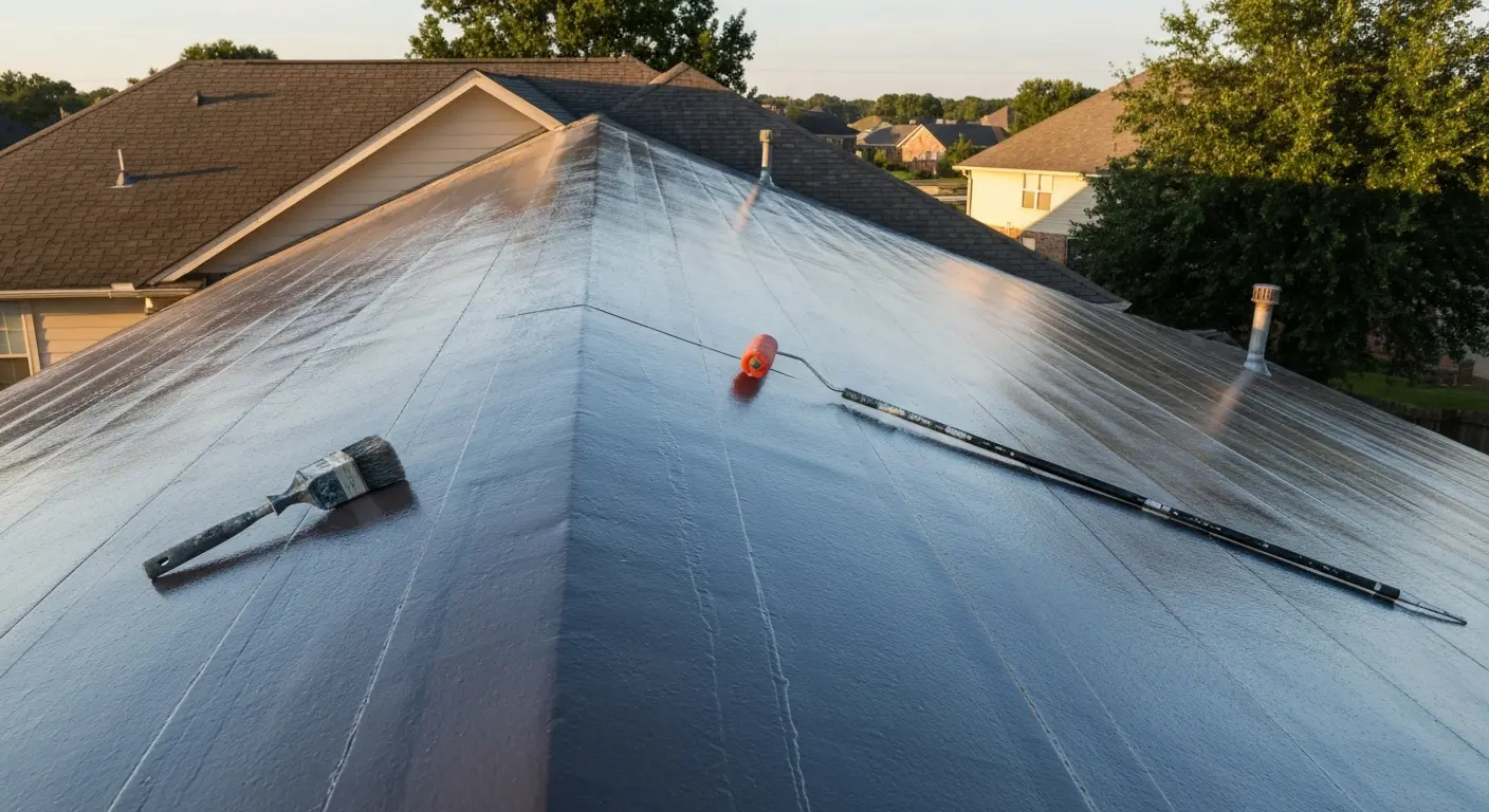 Acrylic coating on residential roof