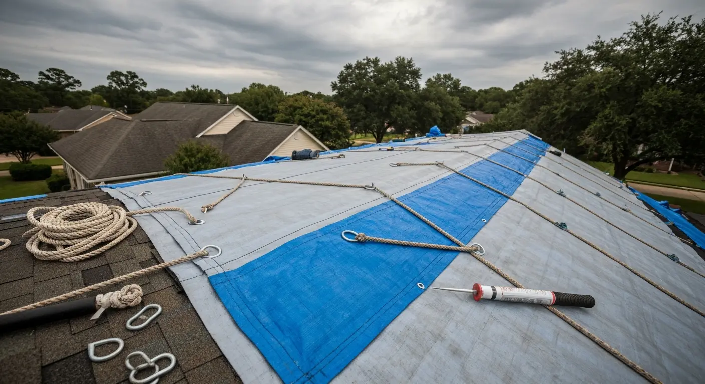 Emergency roof tarping
