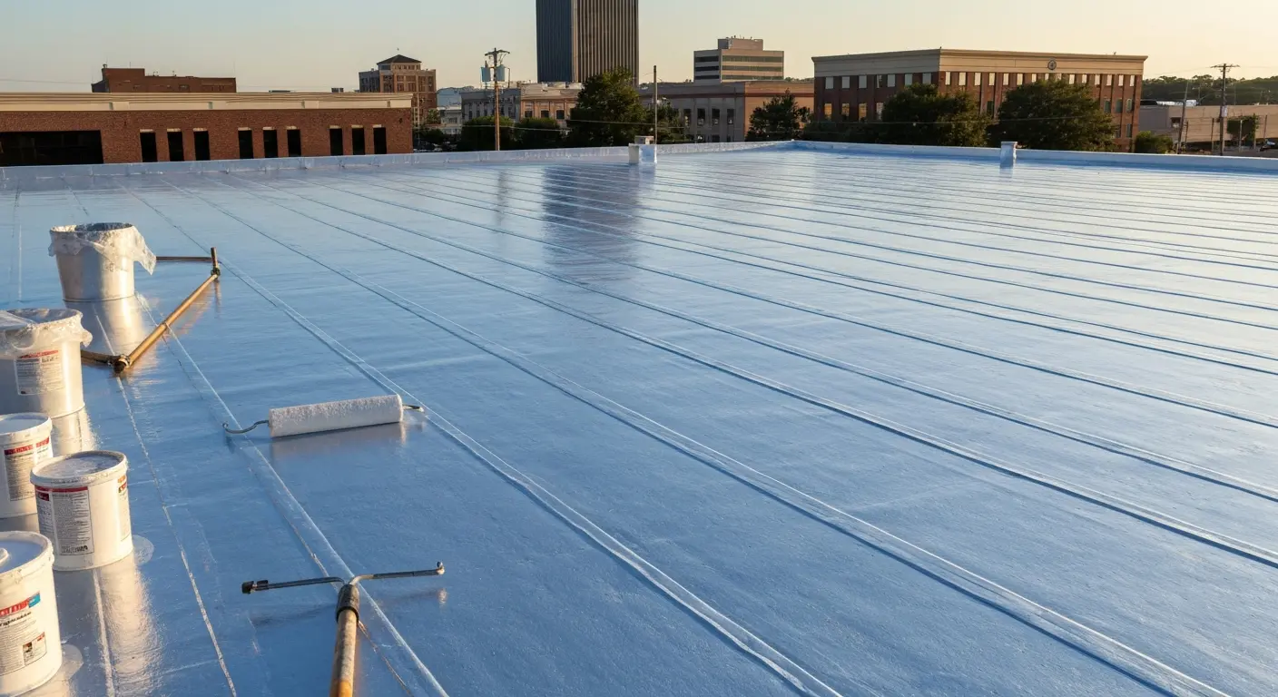 Reflective roof coating project