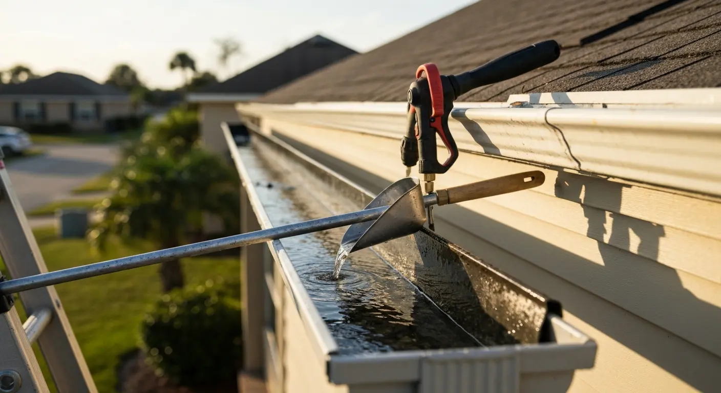 Gutter cleaning removal debris