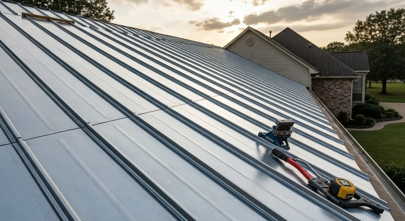 Metal roof installation