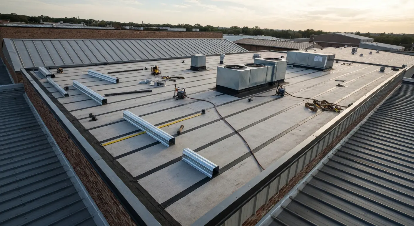 Commercial roof installation