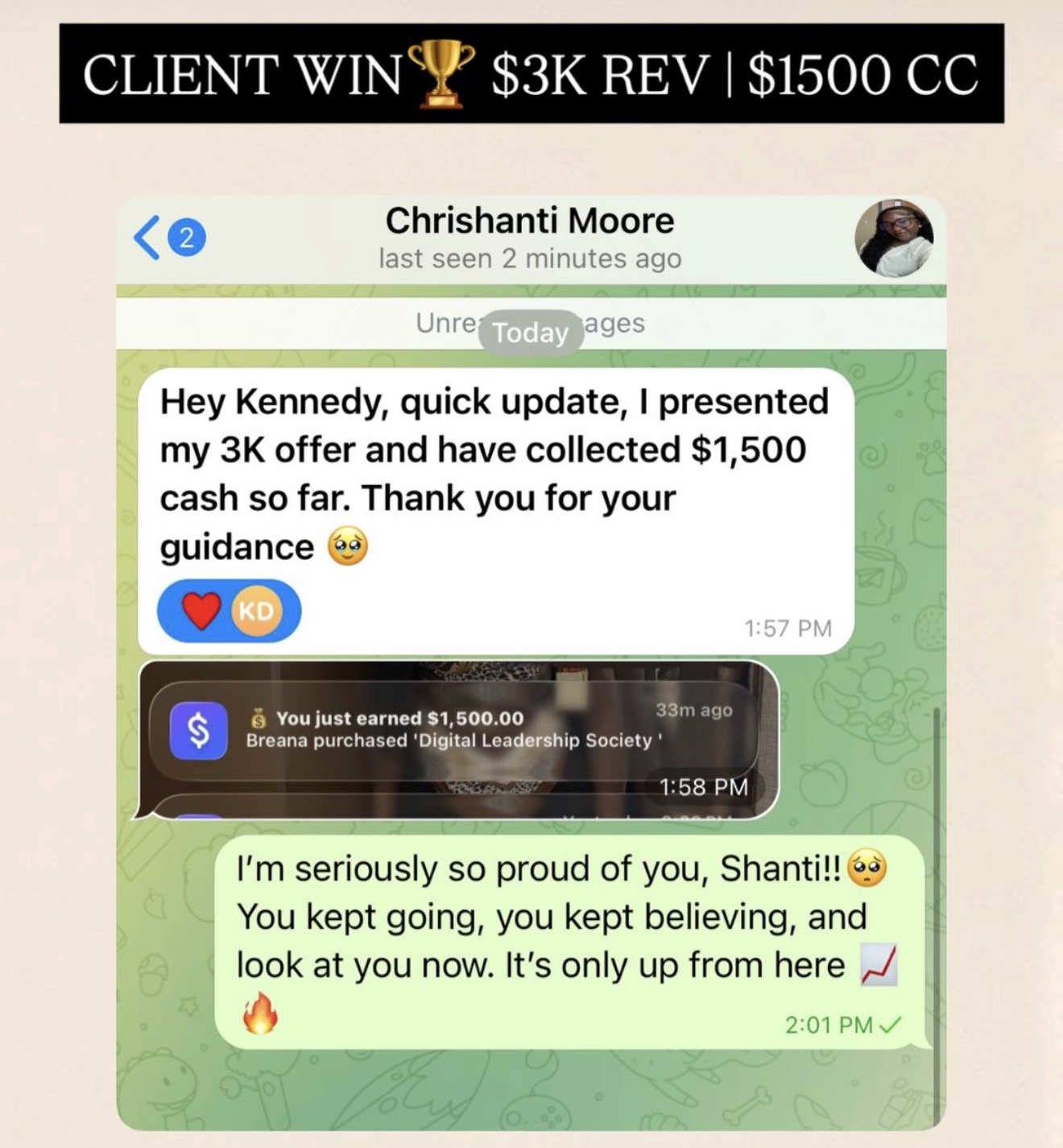 Client testimonial