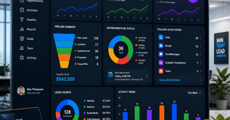 Dashboard CRM para gestión de leads y seguimiento de clientes Dashboard CRM para gestión de leads y seguimiento de clientes