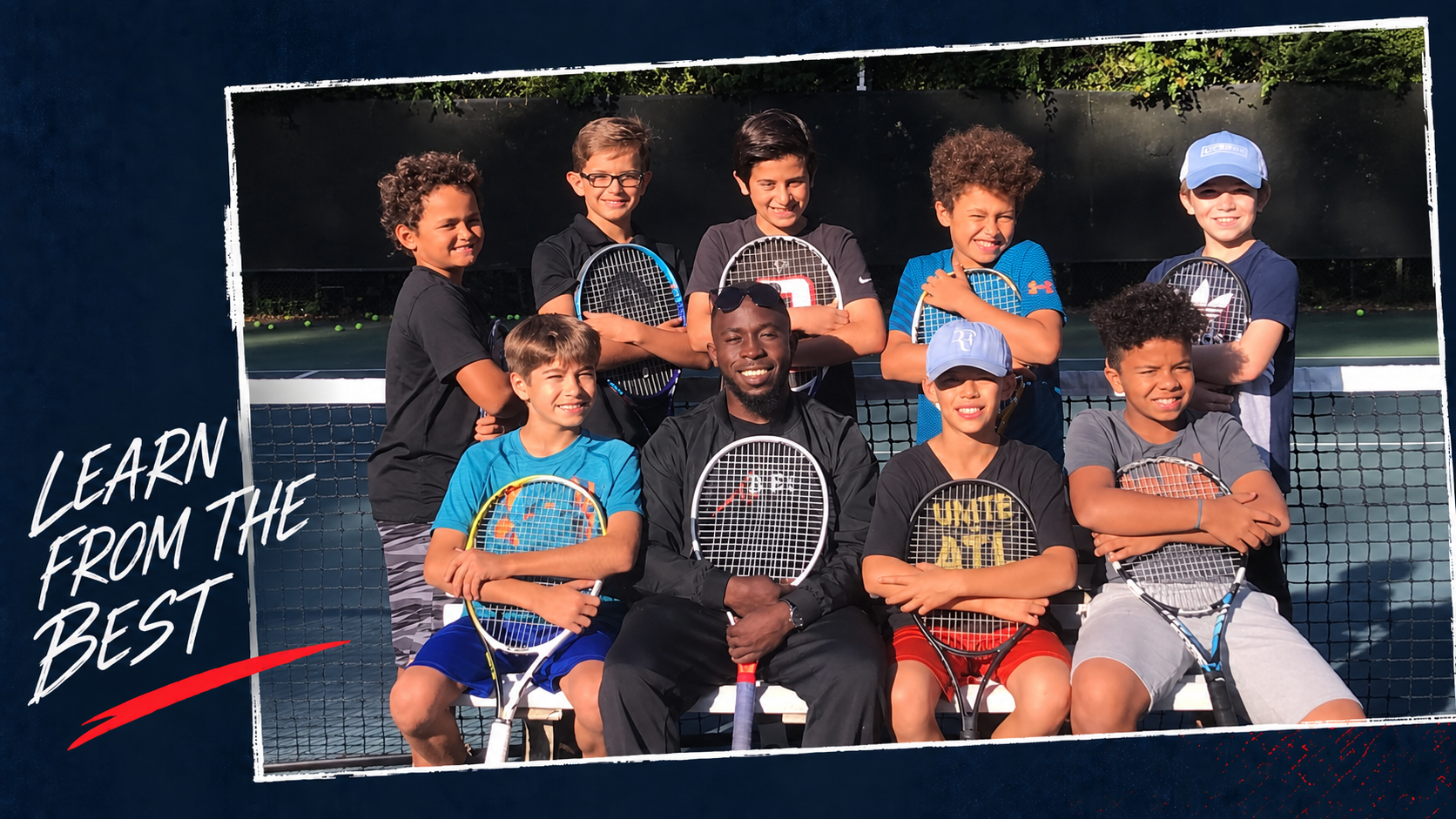 BEST Tennis Academy coach with young tennis students