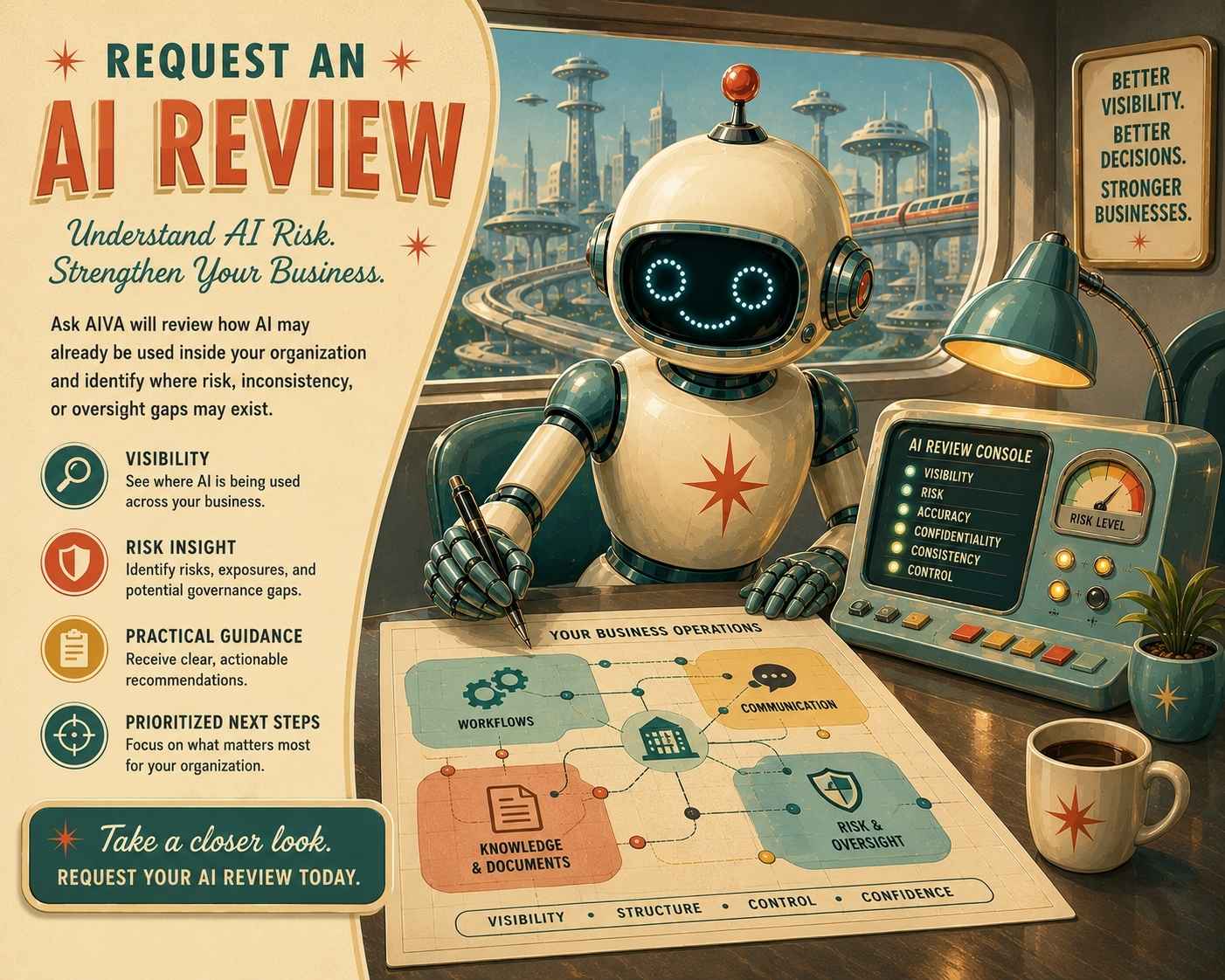 AI business review illustration