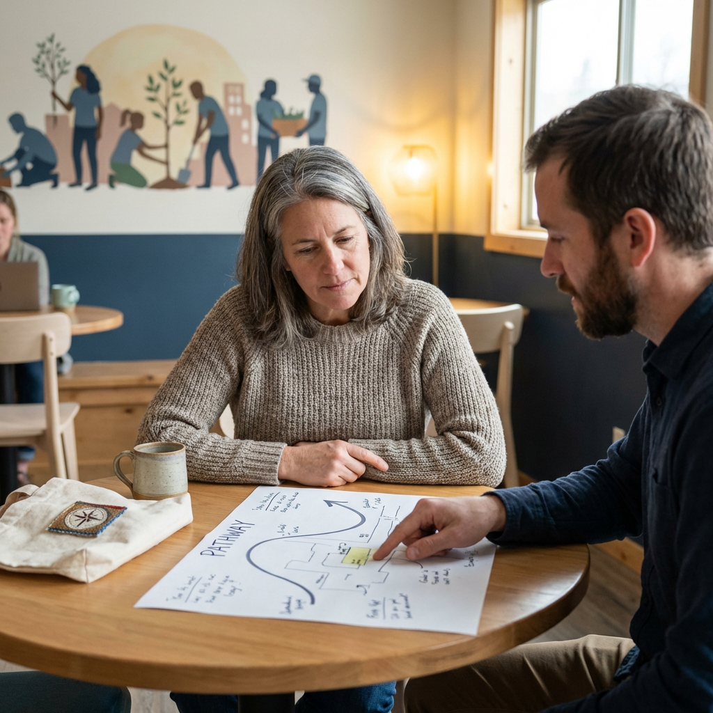 Mission-driven professional planning a nonprofit leadership job search with a clear path forward.