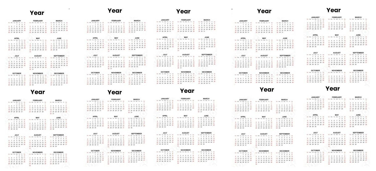 Ten-year calendar laid out for planning the decade ahead