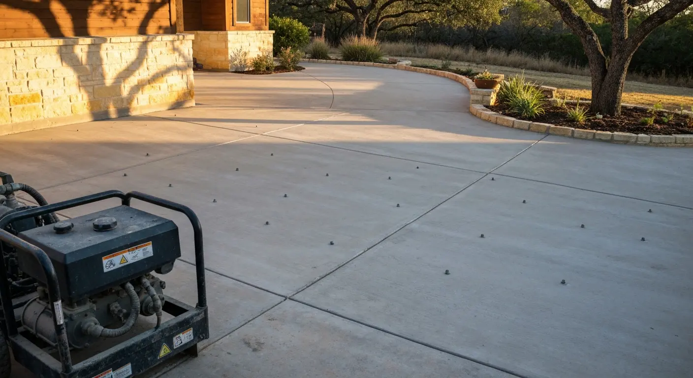 Concrete lifting in progress