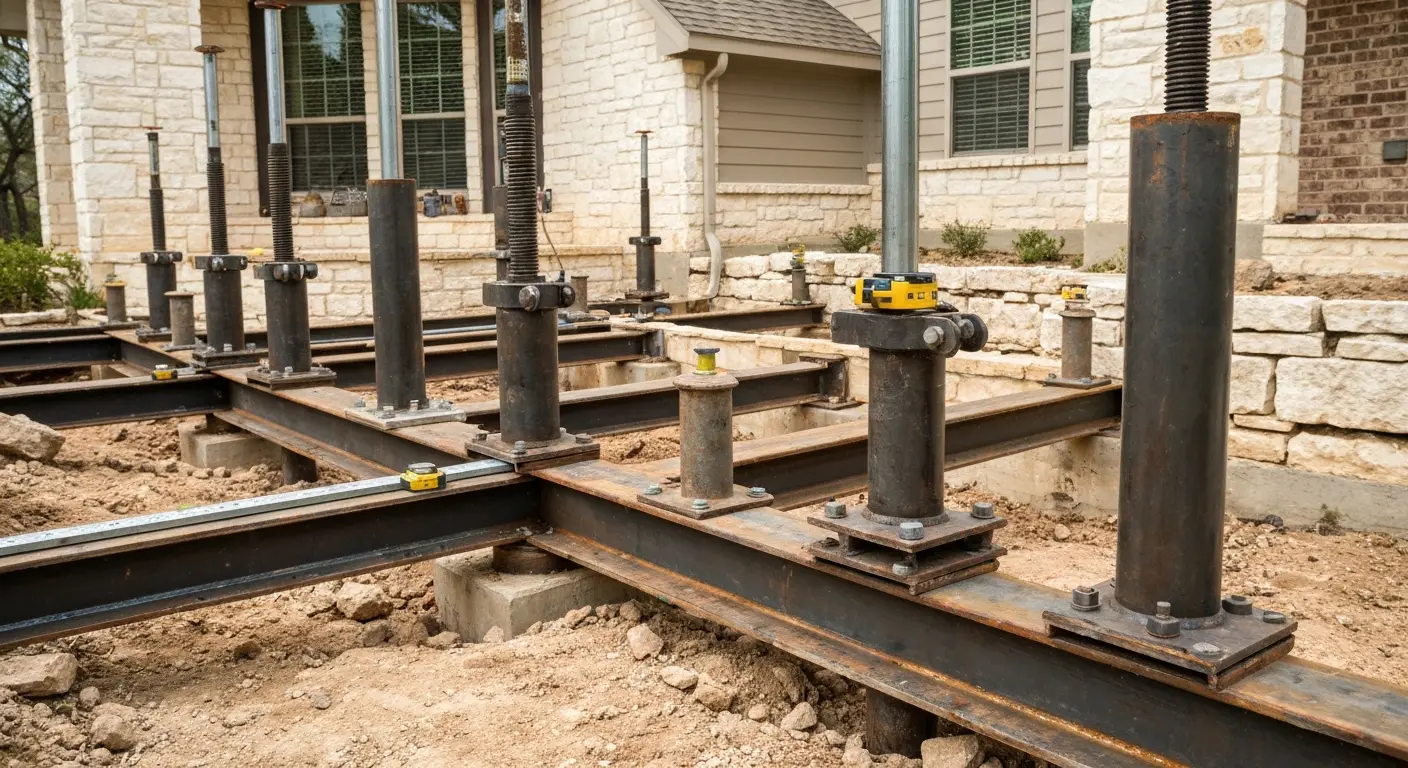 Foundation lifting and leveling project