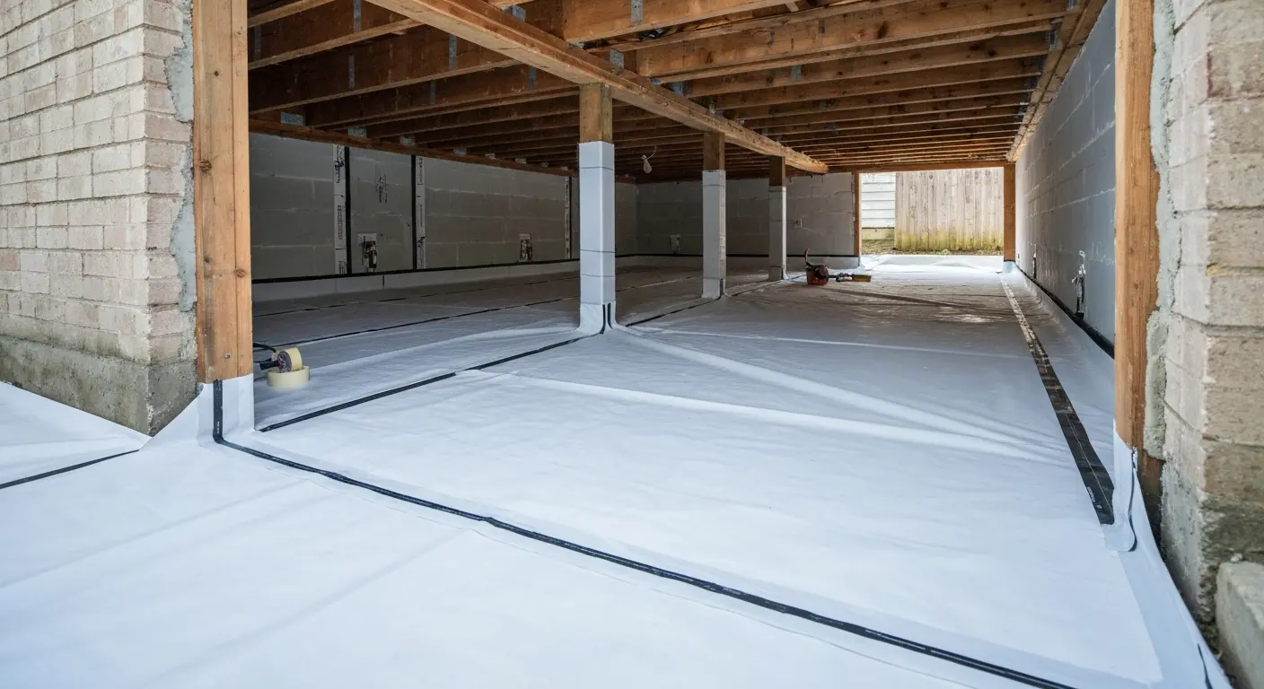 Crawlspace encapsulation and waterproofing