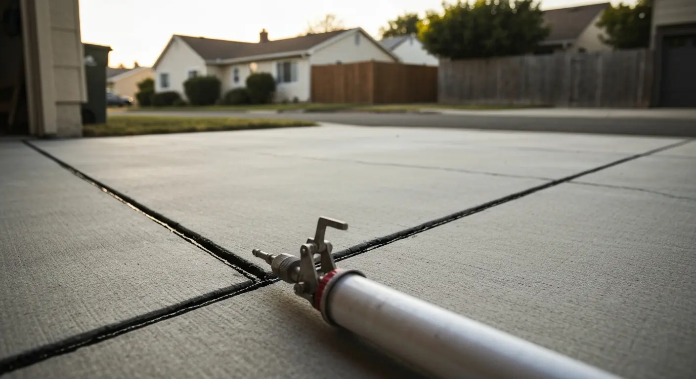 Concrete slab repair and crack sealing