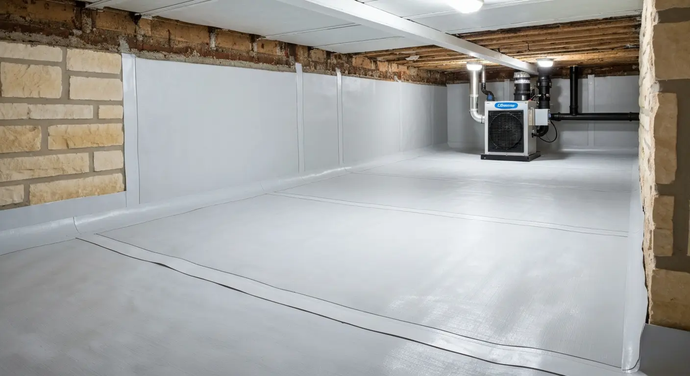 Crawl space encapsulation work