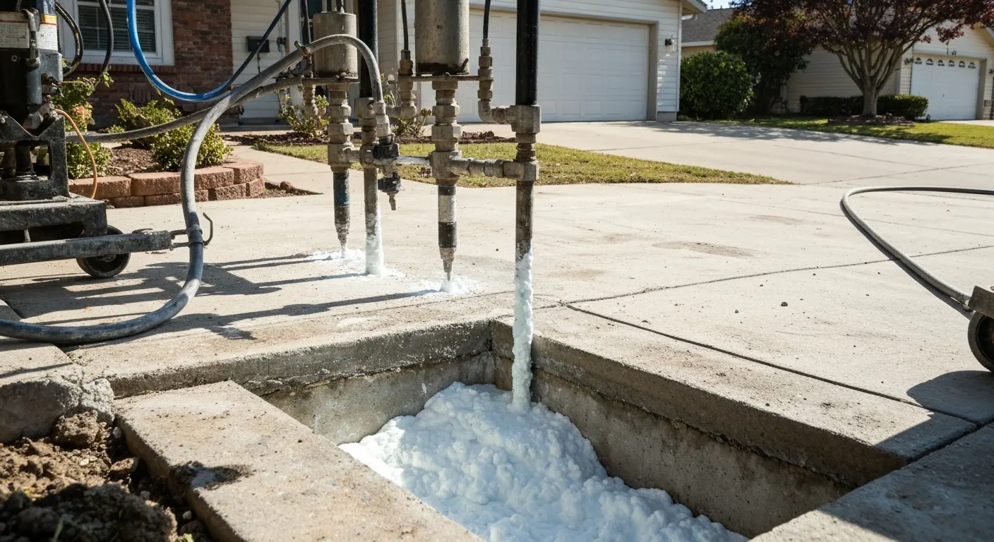 Concrete lifting with polyurethane foam