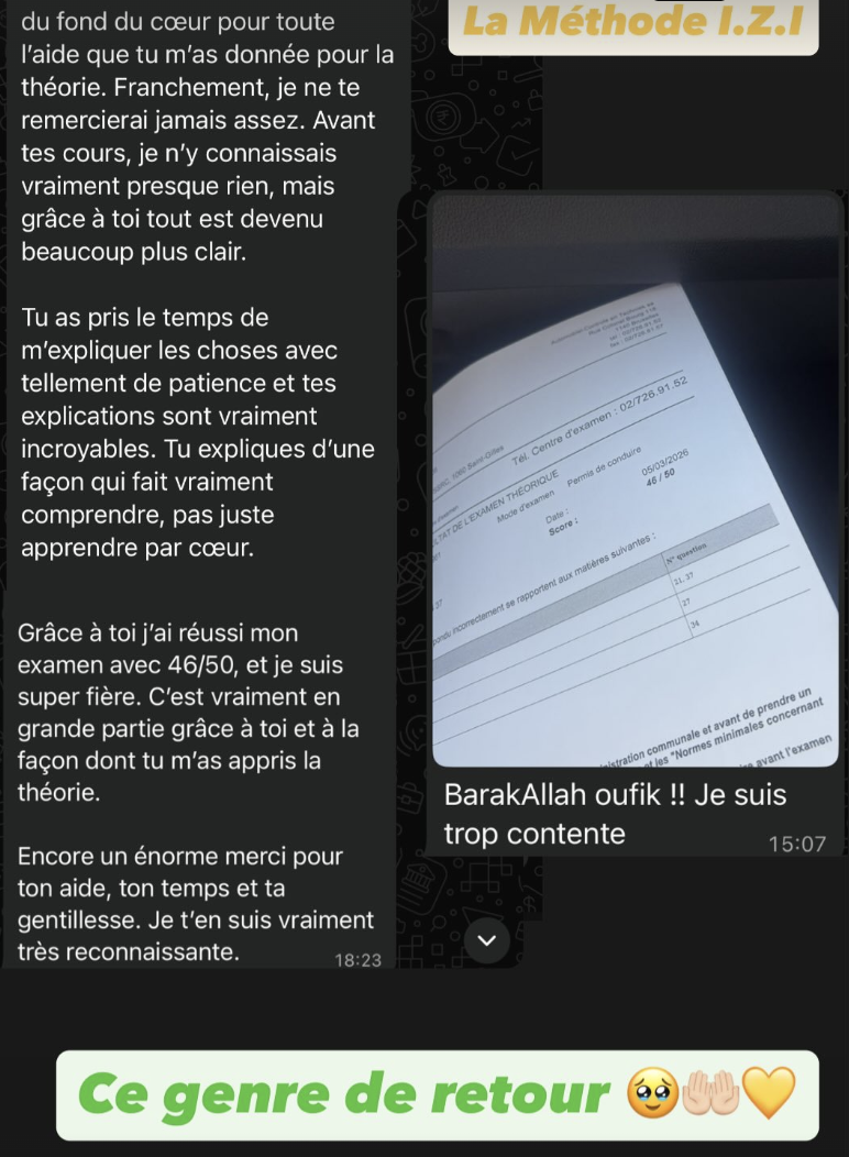 Témoignage client : réussite 46/50 grâce à la méthode